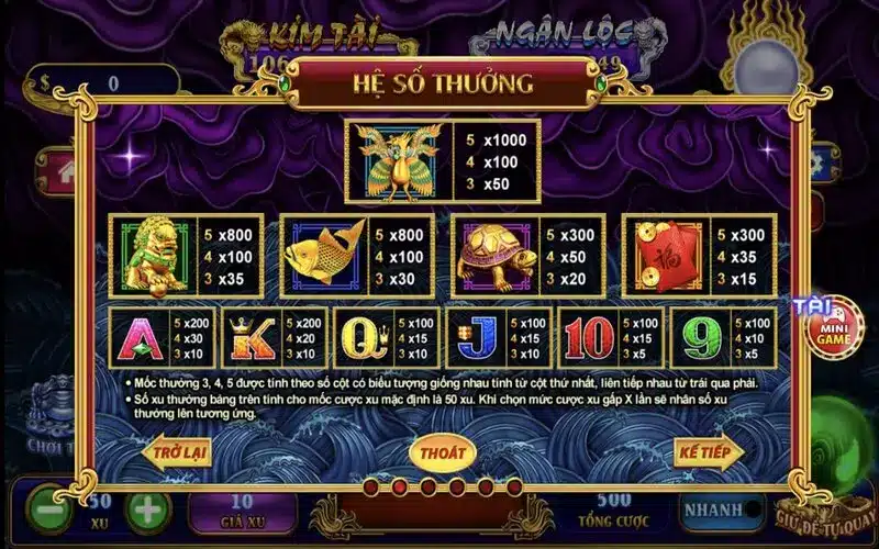 Cách tính tiền thưởng của game nổ hũ kho báu tứ linh Kubet Cách tính tiền thưởng của game nổ hũ kho báu tứ linh Kubet