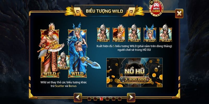 Nhiều nút biểu tượng đặc biệt trong game nổ hũ Sơn Tinh Thủy Tinh Kubet